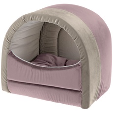 Ferplast Katzenbett Katzenhöhle Katzenkorb MAJESTY 20 Katzenhaus Weiches Velours, Waschbar, 40 x 34 x h 36 cm, Rosa