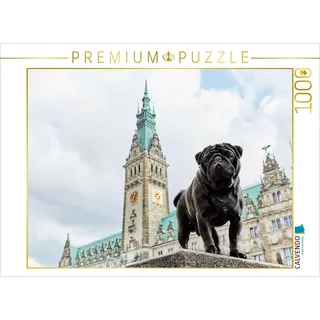 CALVENDO Puzzle Ein Motiv aus dem Kalender Hamburg - Stadt der Möpse 1000 Teile Puzzle quer | 1000 Teile Lege-Größe 64x48cm Foto-Puzzle für glückliche Stunden