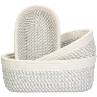vinato 3 Stück Aufbewahrungskorb Geflochten,Körbe Aufbewahrung & Storage Basket Multifunktionskorb (3Größen) Für Badzimmer, Küche, Kinderzimmer,Babyzimmer Deko