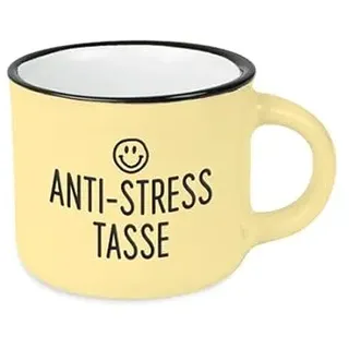 Espressotasse vintage| Mini Keramik Becher zum verschenken | 95 ml | Anti-Stress Tasse, Grau