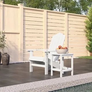 The Living Store Adirondack-Gartenstuhl mit Tisch HDPE Weiß - Weiß