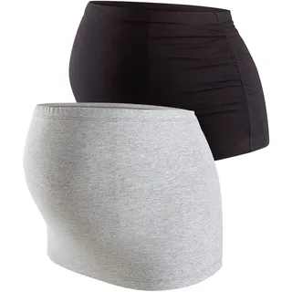 NEUN MONATE Umstands-Set », 2er Pack Bauchbänder für Schwangerschaft und Stillzeit« Packung, 2, 2 Stk. Maternity Belly Belts, grau