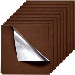 VEVOR Teppichfliesen 609,6 x 609,6 x 5 mm, 20er-Pack, selbstklebender Teppichboden mit Fläche von 7,4 m2, Teppich Bodenbelag, einfacher DIY-Austausch für Wohnzimmer und Büro, Dunkelbraun