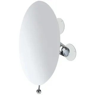 Möve Mirrors Spiegel oval mit 5fach Vergrößerung und Saugnäpfen 15 cm aus Edelstahl, silver