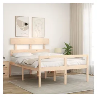 vidaXL Seniorenbett mit Kopfteil 140x190 cm Massivholz