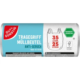 Gut&Günstig Müllbeutel ANTI-GERUCH 35,0 l transparent, 25 St.