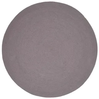 Homescapes Geflochtener Teppich rund 150 x 150 cm Grau/Silber