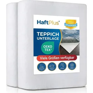HaftPlus - Teppich Stopper rutschfest und dünn - Antirutschmatte für Teppiche - Öko-Tex Vlies Teppichunterlage zuschneidbar - Größe 80 x 150 cm