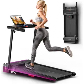 Sportstech Laufband sProRun | 12 km/h Treadmill | 9% manuelle Steigung - Schwarz