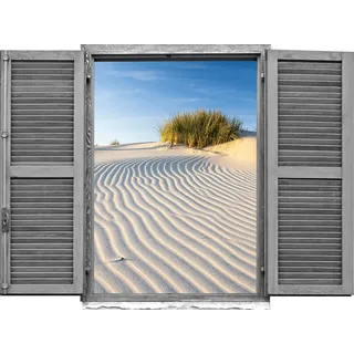 queence Wandtattoo »Strand« Wandsticker, Wandbild, selbstklebend, 3D, Fenster, beige