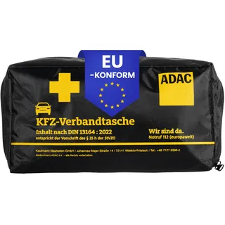 ADAC Verbandkasten – KFZ Verbandskasten Auto 2025 StVZO Konform – Praktisches Erste Hilfe Set Auto nach DIN 13164:2022 – Notfalltasche für PKW & LKW mit Masken – Kompakt & platzsparend
