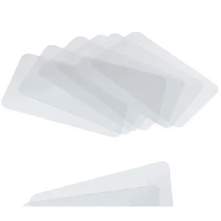 CraftyCrocodile Transparente Kunststoff-Tischsets, 6er-Set, Vinyl-Tischschutz für Esszimmer, Küche, Büro, Maltisch, Regale – hitzebeständig, kristallklar, abwischbare Platzsets – 44 x 30 cm