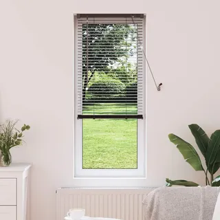 Venezianische Jalousie Dunkelbraun mit Muster 150 x 50 cm 25 mm - Braun