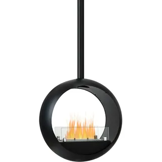 moritz Ethanol Kamin hängend 50 x 30 x 200 cm mit 1,2 Liter Brenner Edelstahl Schwarz