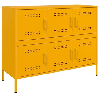 Sideboard Senfgelb 100,5x39x79 cm Stahl - Gelb