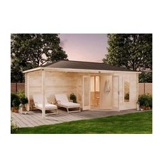 Finntherm Gartensauna Liwa Naturbelassen 608 cm x 312 cm Wandstärke 40 mm