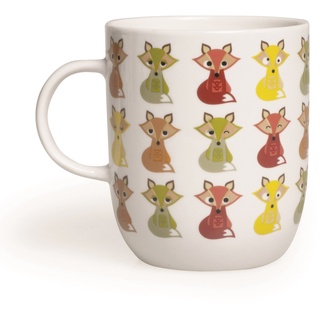 Excelsa Animals Tasse, 400 ml, aus Porzellan, Farbe: Weiß Fuchs 8.9x8.9x10.6 cm Weiß/bunt