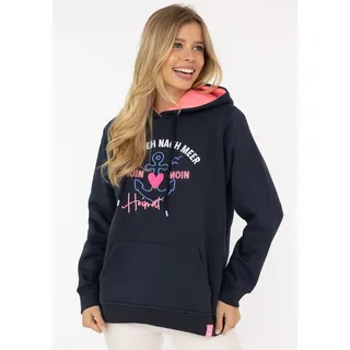 Zwillingsherz Fernweh nach Meer Hoodie Blau 34