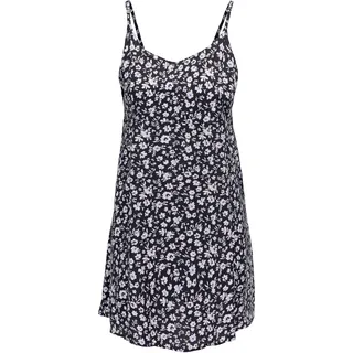 Trägerkleid ONLY "ONLLIANA LIFE STRAP SHORT DRESS NOOS", Damen, Gr. S, N-Gr, night sky aop:zoey flower, Web, Obermaterial: 100% Viskose, bedruckt, kurz, Kleider Trägerkleid, Viskose
