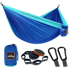 AnorTrek Camping Hängematte, superleichte tragbare Fallschirm Hängematte mit Zwei Baumgurten Einzel oder Doppel Nylon Reisebaum Hängematten...