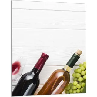 Herdabdeckplatte 40x52 Ceranfeld Abdeckung Spritzschutz Glasplatte Deko Schneidebrett, Wein Holz