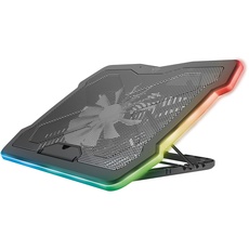 Bild Gaming GXT 1126 Aura Laptop-Kühlständer mit Mehrfarbiger Beleuchtung für Laptops bis 17,3", Einstellbare Geschwindigkeit, Flüster Modus - Schwarz