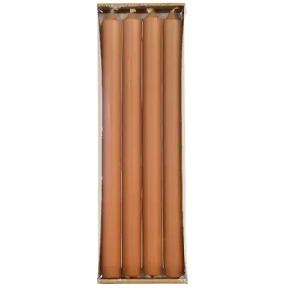 Rustik Lys - Lange Tafelkerzen 'Mat' (Siena, Ø 2,1 x 29cm, 4er Set) - Orange