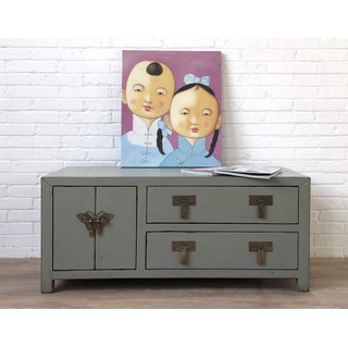 opium outlet TV Kommode Sideboard Schrank Lowboard Kolonialstil China asiatisch orientalisch chinesisch (hellgrau)