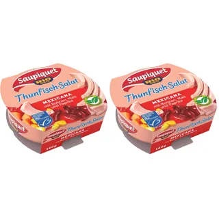 Saupiquet Rio Mare Thunfisch-Salat Mexicana, 160g, MSC zertifiziert, Fix und fertig zubereitet, Ideal für unterwegs (Packung mit 2)