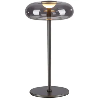 Schöner Wohnen Led-Tischleuchte , Grau , Metall, Kunststoff, Glas , 22x45x22 cm , Lampen & Leuchten, Innenbeleuchtung, Tischlampen