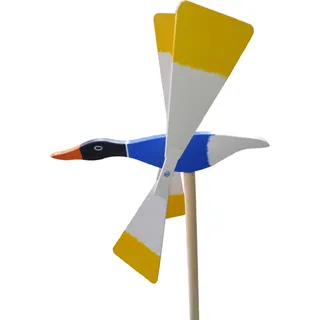Gartenfächer GROSS 47 cm Ente | Dekorativer Vogelschreck | Garten-Windrad | Gartendekoration | Vogel- und Tierabwehr