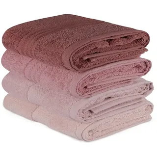 Wellhome 50x90cm Handtuchset 4 Stücke - Light Pink / Powder / Pale Pink / Cream - One Size