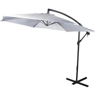 Lifetime Garden Sonnenschirm mit Ständer - Reckteckig Sonnenschutz für Balkon und Terrasse - Neigbarer Strandschirm Groß - Parasol ⌀300 x 300 cm - Grau