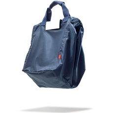 achilles Einkaufswagentasche faltbar mit Kühlfach und Flaschenfächer, Einkaufstasche für alle gängigen Einkaufswagen, Tasche zum Einhängen, Navy Blau, 54x35x39 cm