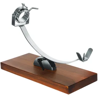 NERTHUS FIJ 853 Jamonero Giratorio con Cabezal telescópico y base ajustable FIJ 853 Schinkenhalter mit drehbarem Kopf und verstellbarer Basis, Holz Edelstahl, braun