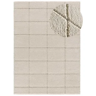 Atticgo Hochflorteppich Weiß Molier 160/230 cm , Textil , Mode , Rechteckig , 160x230 cm , Oeko-Tex® Standard 100 , antistatisch, für Fußbodenheizung geeignet, leicht zusammenrollbar , Teppiche und Böden, Teppiche, Hochflorteppiche & Shaggys