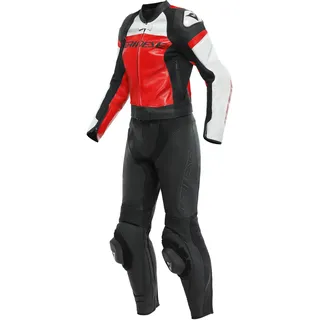 Dainese Mirage 2-Teiler Damen Motorrad Lederkombi, schwarz/rot/weiß, 42