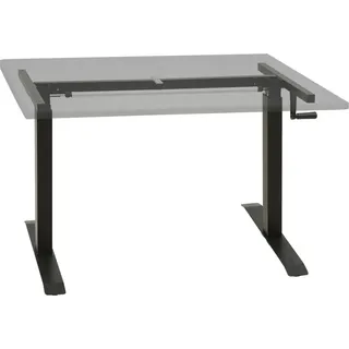 vidaXL Schreibtisch-Gestell Manuell Höhenverstellbar Handkurbel - Schwarz