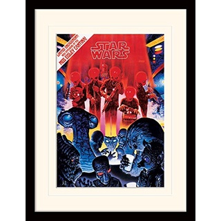 Pyramid International MP11371P-PL Star Wars (Mos Eisley Cantina) montiert und gerahmt, Mounted 250 GSM Paperwrap MDF, Mehrfarbig, 44 x 33 x 4 cm