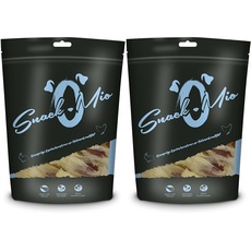 SnackOMio knusprige Kaninchenohren an Hühnerbrustfilet Premium Kausnack für Hunde, 70 g (Packung mit 2)