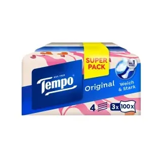 Tempo Taschentücher Box 4-lagig 3 x 100 St.