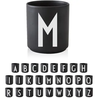Design Letters Porzellan Kaffeetassen A-Z | Schwarze Tassen für Weihnachten, Weihnachtsgeschenke Kleinigkeiten, Weihnachtsgeschenke für Frauen, Männer | Kaffeebecher | Tasse Personalisiert | 250 Ml