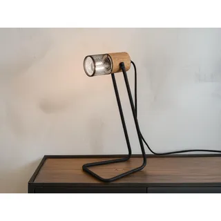 Industrial Retro LED Nachttischleuchte Gitterlampe für Jugendzimmer mit aus Holz