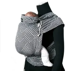Didymos DidyKlick 4u Babytrage - Halfbuckle Tragehilfe Metro Monochrom - für Babys und Kleinkinder von 3,5kg bis 20kg - ergonomische Sitzhaltung - Bauchtrage - Hüfttrage - Rückentrage