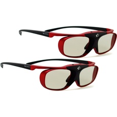 2x Hi-SHOCK RF Pro Scarlet Heaven | Aktive 3D Brille für EPSON, JVC & SONY RF 3D Projektor/Beamer [120 Hz | RF | wiederaufladbar| 32g ]