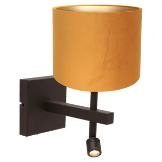 Steinhauer - wandleuchte - Stang - gold schwarz - metall textil - bettlampe - LED_E27 - 4870CA - Schwarz