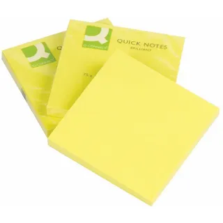 Q-Connect Q-Connect, KF10514 Haftnotizen Haftnotizblock neon gelb