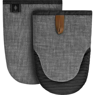 Ofenhandschuhe Baumwolle Silikon Hitzebeständig 2er Set Grau