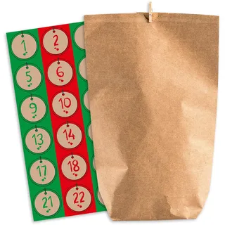 Pajoma Adventskalender Nordic Vintage zum Befüllen 24 Papiertüten