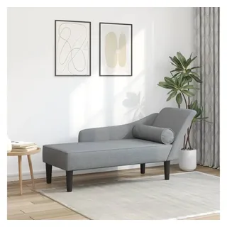 vidaXL Chaiselongue mit Kissen Hellgrau Stoff
